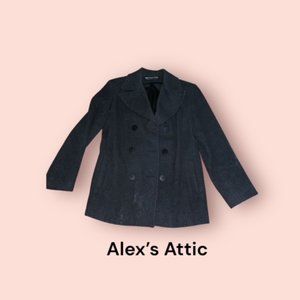 Herman Kay Vintage Wool Charcoal Button Up Jacket size S pre-owned